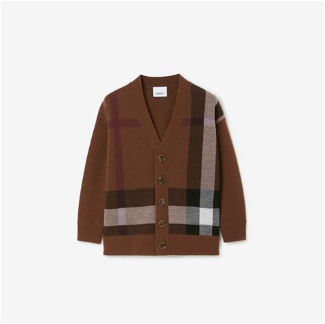 burberry brit v neck cardigan|check wool cardigan birch brown.